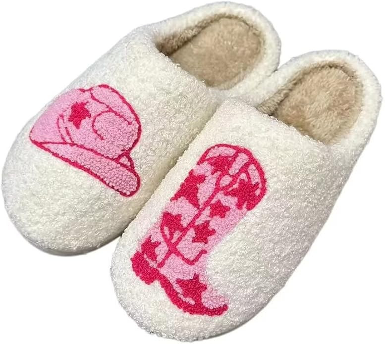 GJIKE Cowboy Boot Slippers for Women Men Fluffy Cowgirl Hat Slippers Cozy Soft Memory Foam House ... | Amazon (US)
