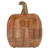 Wooden Pumpkin with Metal Stem Tabletop Decoration, Brown, 8", Fall by Way To Celebrate | Walmart (US)