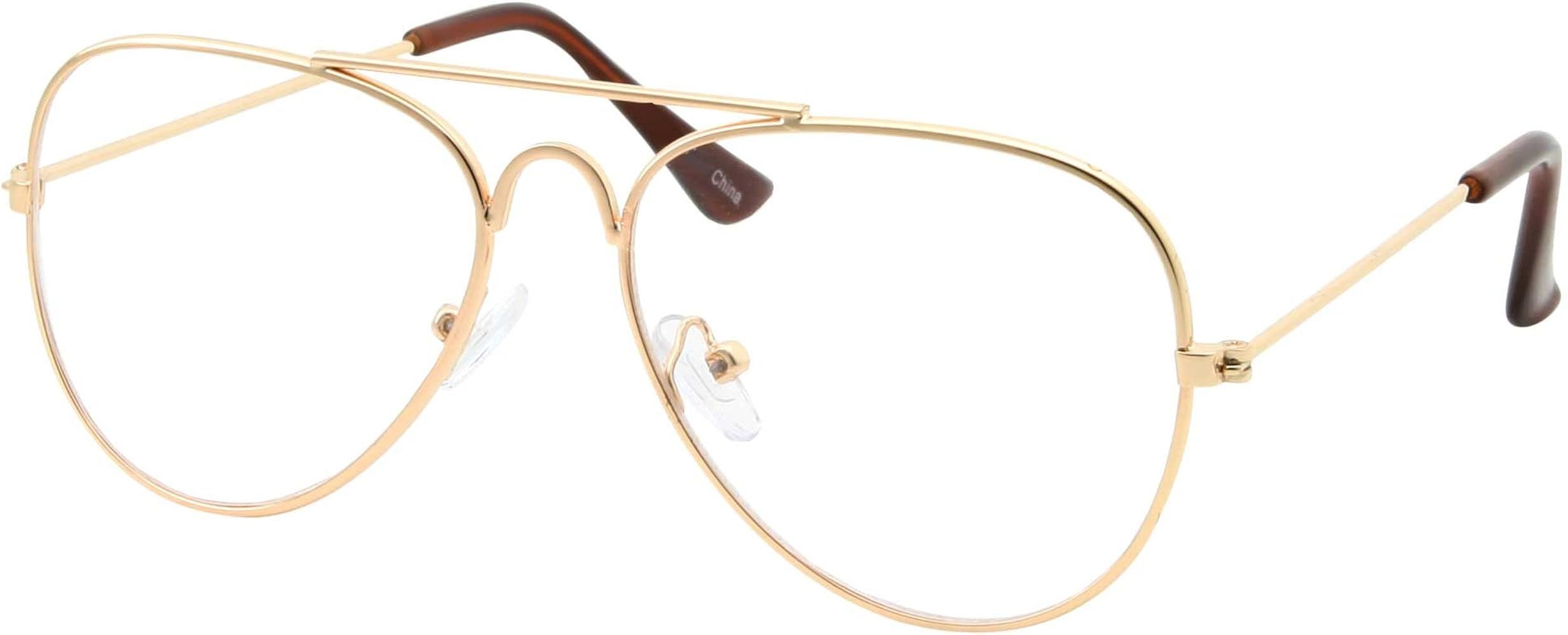 grinderPUNCH Kids Fake Aviator Eye Glasses Clear Lens Children's Non Prescription (Age 3-10) | Amazon (US)
