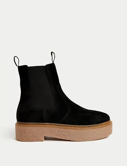 Suede Chelsea Chunky Flat Ankle Boots | Marks & Spencer (UK)