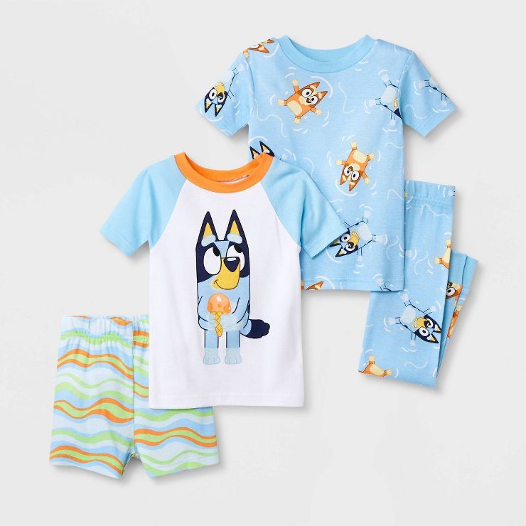 Toddler Boys' 4pc Bluey Pajama Set - Blue | Target
