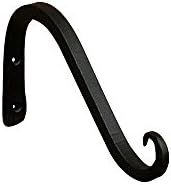 Achla Designs TSH-07 Angled Upcurled, 6-inch Wrought Iron Wall Hook Bracket Hanger, Black | Amazon (US)
