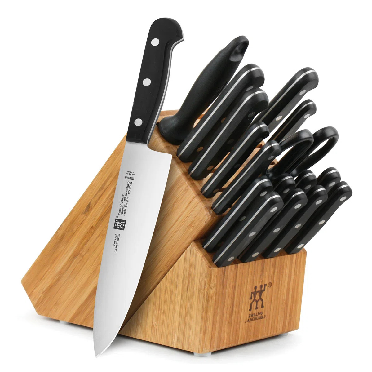 ZWILLING TWIN Gourmet Classic 18-Piece Knife Block Set Hand Crafted In Spain | Wayfair North America