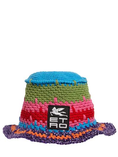 Etro - Logo multicolor crochet bucket hat - Multicolor | Luisaviaroma | Luisaviaroma