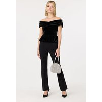 ASTR the Label | Tenille Velvet Off Shoulder Top in Black | Size M | ASTR The Label (US)