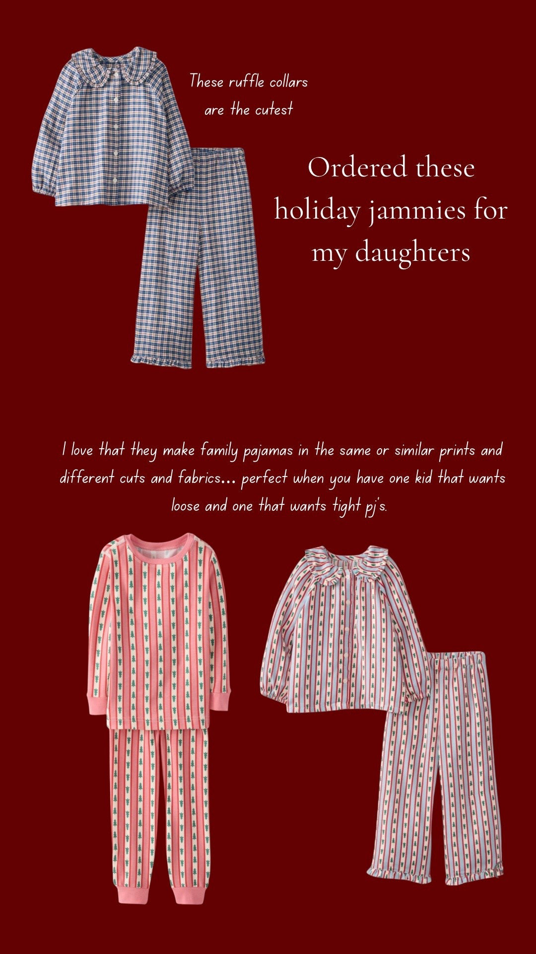 The cutest holiday pajamas!  And they make it so easy for family matching or coordinating  

#LTKHoliday #LTKSeasonal #LTKFamily