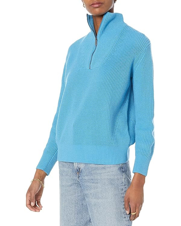 Amazon Aware Women's Relaxed-Fit Ribbed Half Zip Sweater (Available in Plus Size) | Amazon (US)