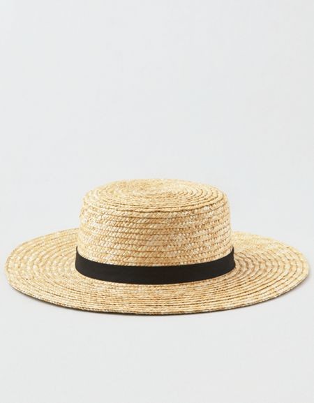 AE Wide Brim Straw Boater Hat | American Eagle Outfitters (US & CA)