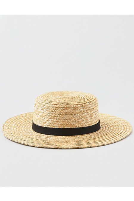 AE Wide Brim Straw Boater Hat | American Eagle Outfitters (US & CA)