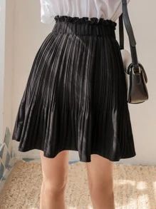 DAZY Pleated Ruffle Trim Skirt
   SKU: sw2202157737355773      
          (32 Reviews)
          ... | SHEIN