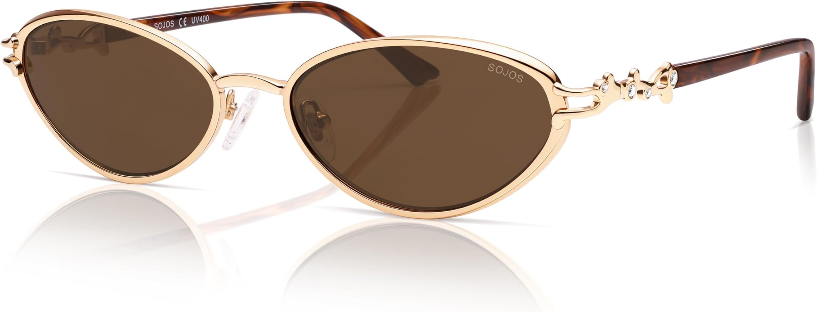 SOJOS Retro Cat Eye Sunglasses Women Men Acetate Metal Frame Trendy Designer UV400 Sun Glasses, S... | Amazon (US)