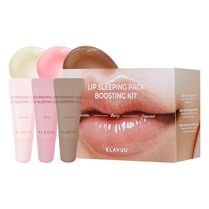 Klavuu Lip Sleeping Pack Boosting Kit – Overnight Hydrating Lip Mask, Daily Balm, Gentle Scrub ... | Amazon (US)