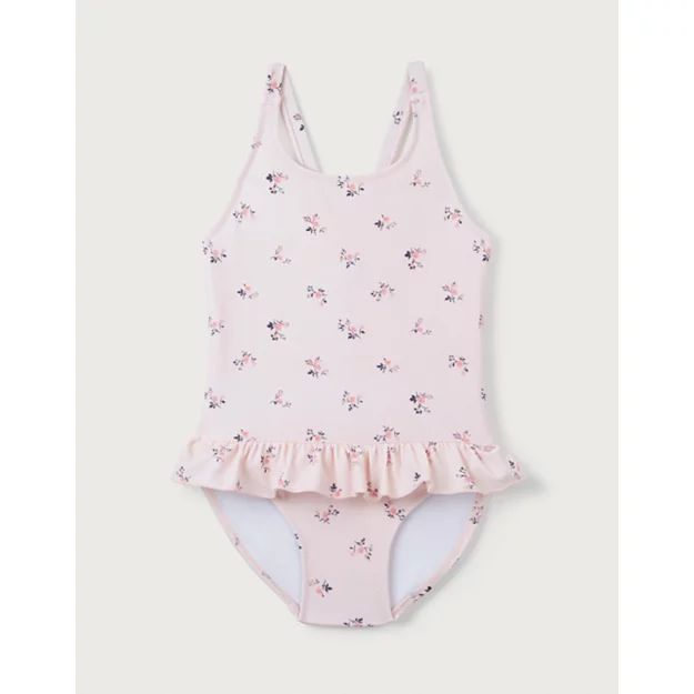 Recycled Floral Bow Back Swimsuit (0–18mths) | The White Company (UK)