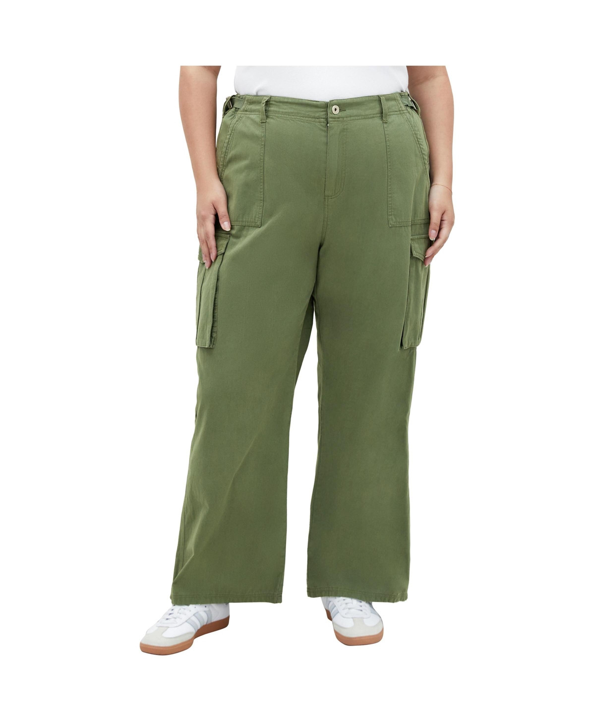 City Chic Plus Size Mia Cargo Pant - Olive | Macy's