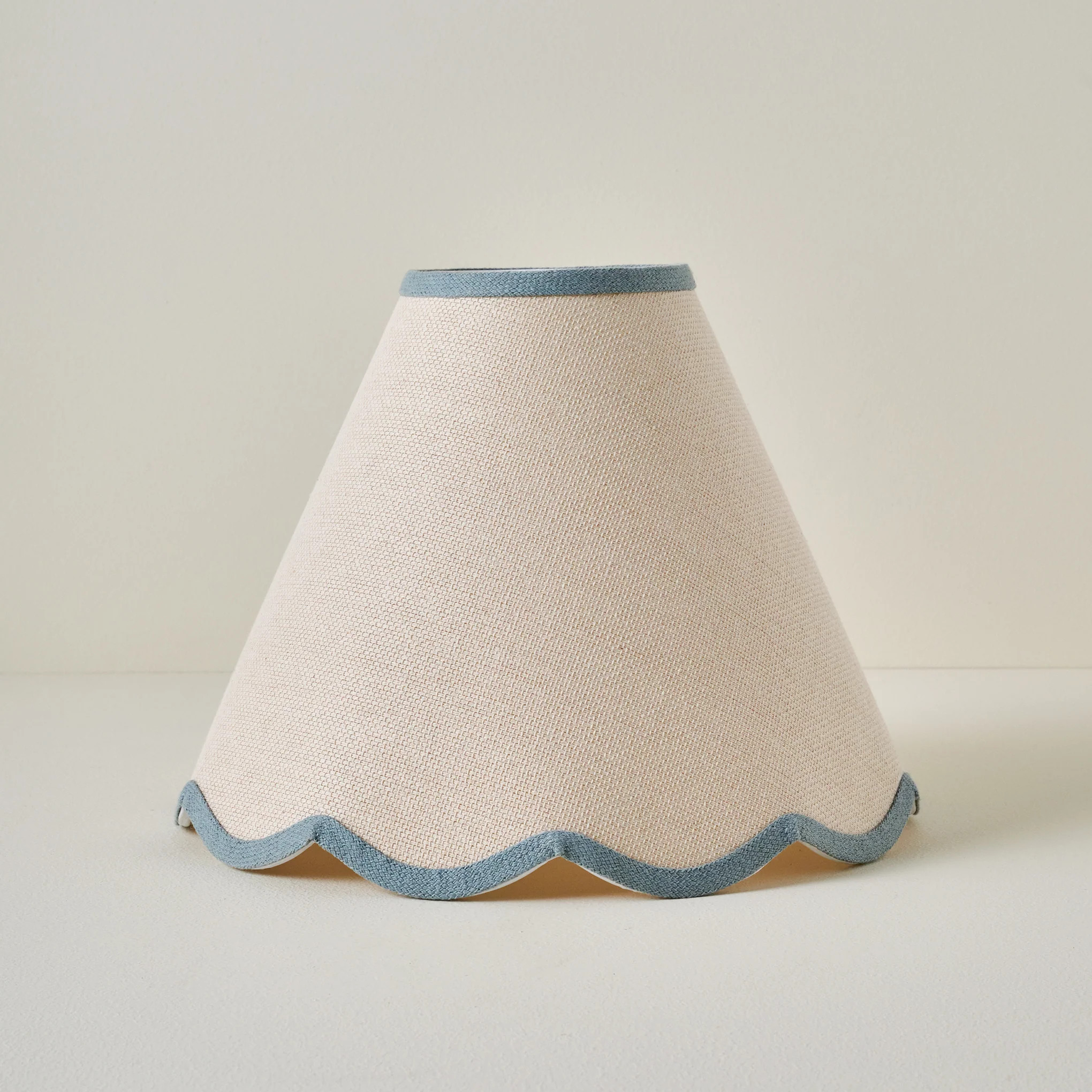 Blue Wavy Trim Linen Shade | Magnolia