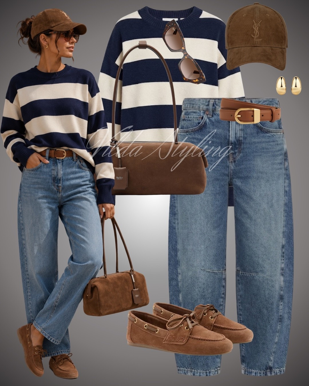Fall classics with a preppy twist 🤎🍂 Navy stripes, relaxed denim, rich brown suede, and gold accents make this the ultimate polished everyday outfit. Add a corduroy cap and boat shoes for that effortless, off-duty feel.✨

#LTKStyleTip #LTKFinds #LTKFashion #FallStyle #FallOutfit #StripedSweater #DenimStyle #PreppyStyle #OutfitInspo

#LTKautumn #LTKshoes #LTKjeans