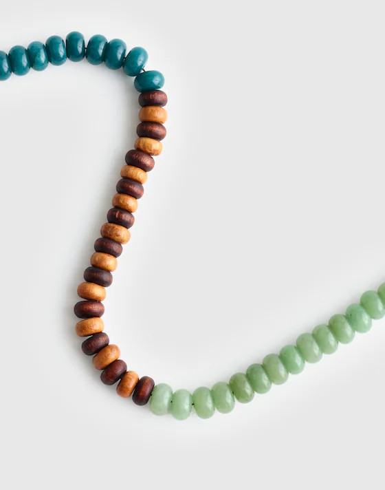 Semiprecious Wood Beaded Choker Necklace | Madewell