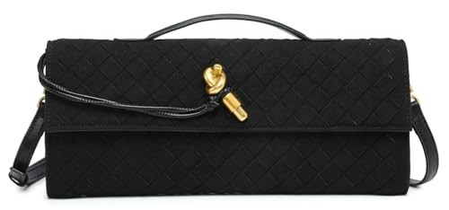 Upbull Trendy Woven Evening Clutch Purses Women Underarm Shoulder Handbag Cute Satchels Crossbody Purse PU Leather Wallet | Amazon (US)