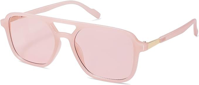 SOJOS Retro Aviator Sunglasses for Women Men,Trendy Rectangle Womens Mens Shades Sun Glasses SJ22... | Amazon (US)