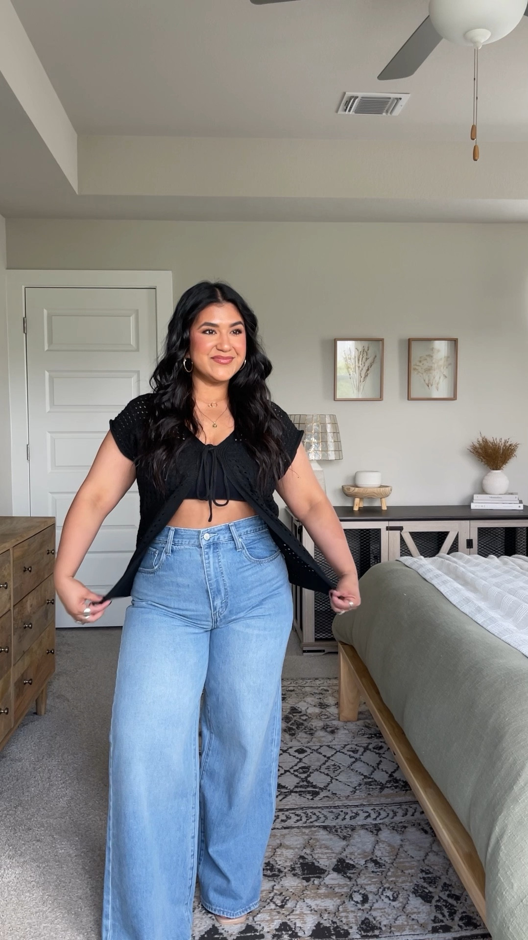 I’m 5’1”, size 12 // sized down to a medium in the white top, wearing my true size large in the black top. // Also linking the cami bras I’m wearing (size up, I’m in the 38), and the jeans (I’m wearing my true size 31, but they are very fitted. size up if you want a comfier fit). 

#LTKMidsize #LTKPetite #LTKFindsUnder50