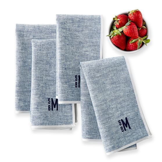 Chambray Dinner Napkins, Set of 4 | Mark and Graham