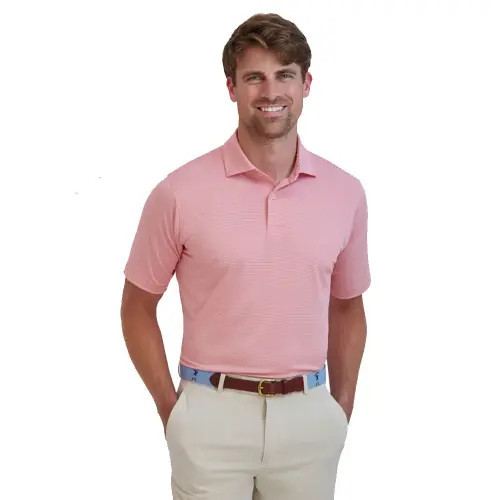 Fairway & Greene Mini Stripe Mens Golf Polo in Coral at Nordstrom, Size X-Large | Nordstrom