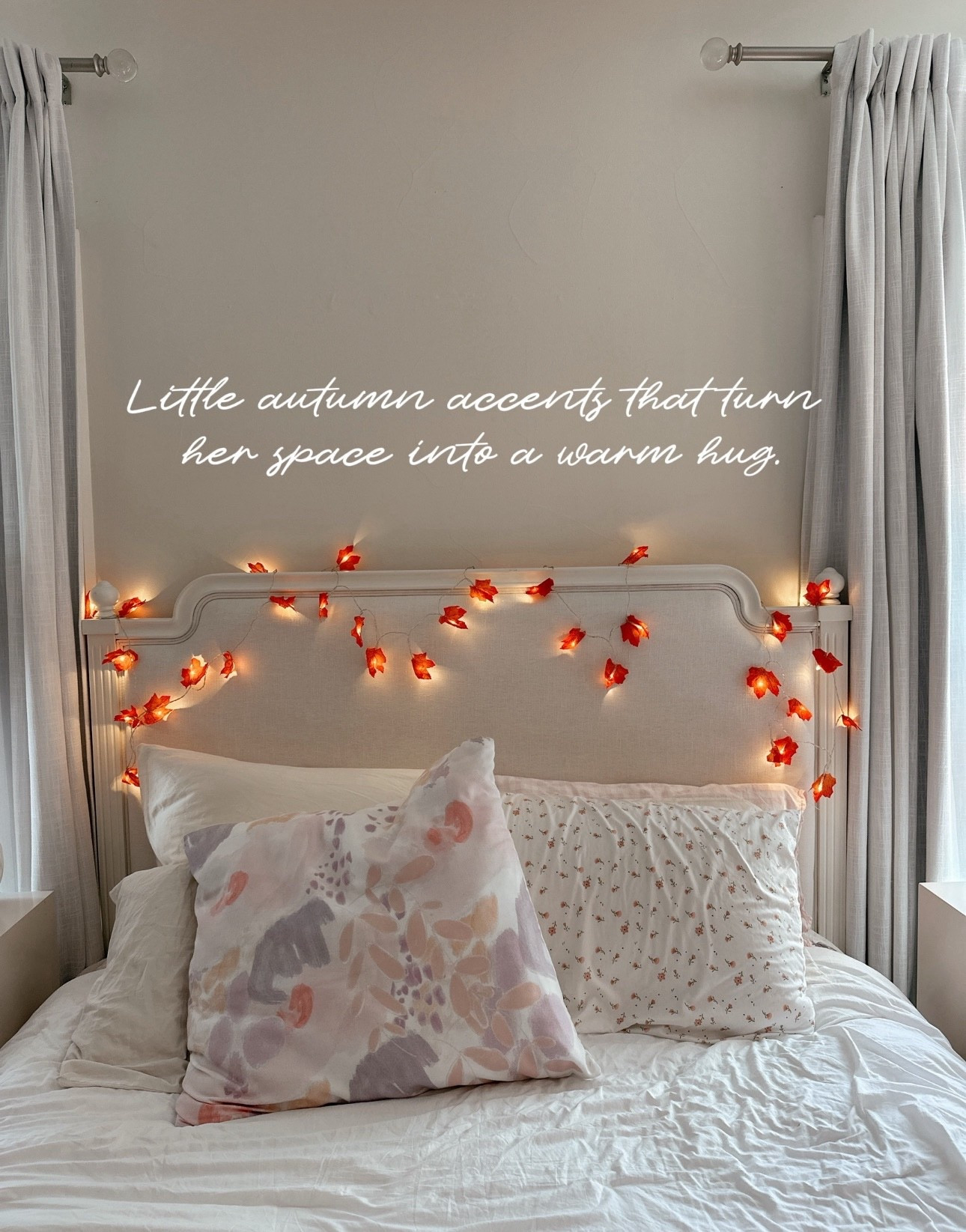 Cozy vibes incoming 🍁✨ This Amazon maple leaf garland instantly transforms her room into a little autumn retreat. #AmazonFinds #FallDecor #CozyVibes #HomeDecor #LTKHome #LTKFall