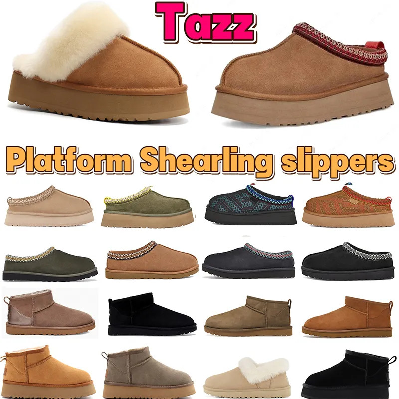 Tazz Slippers tasman fur slides Mustard Seed classic ultra mini platform boot Suede Shearling Dis... | DHGate