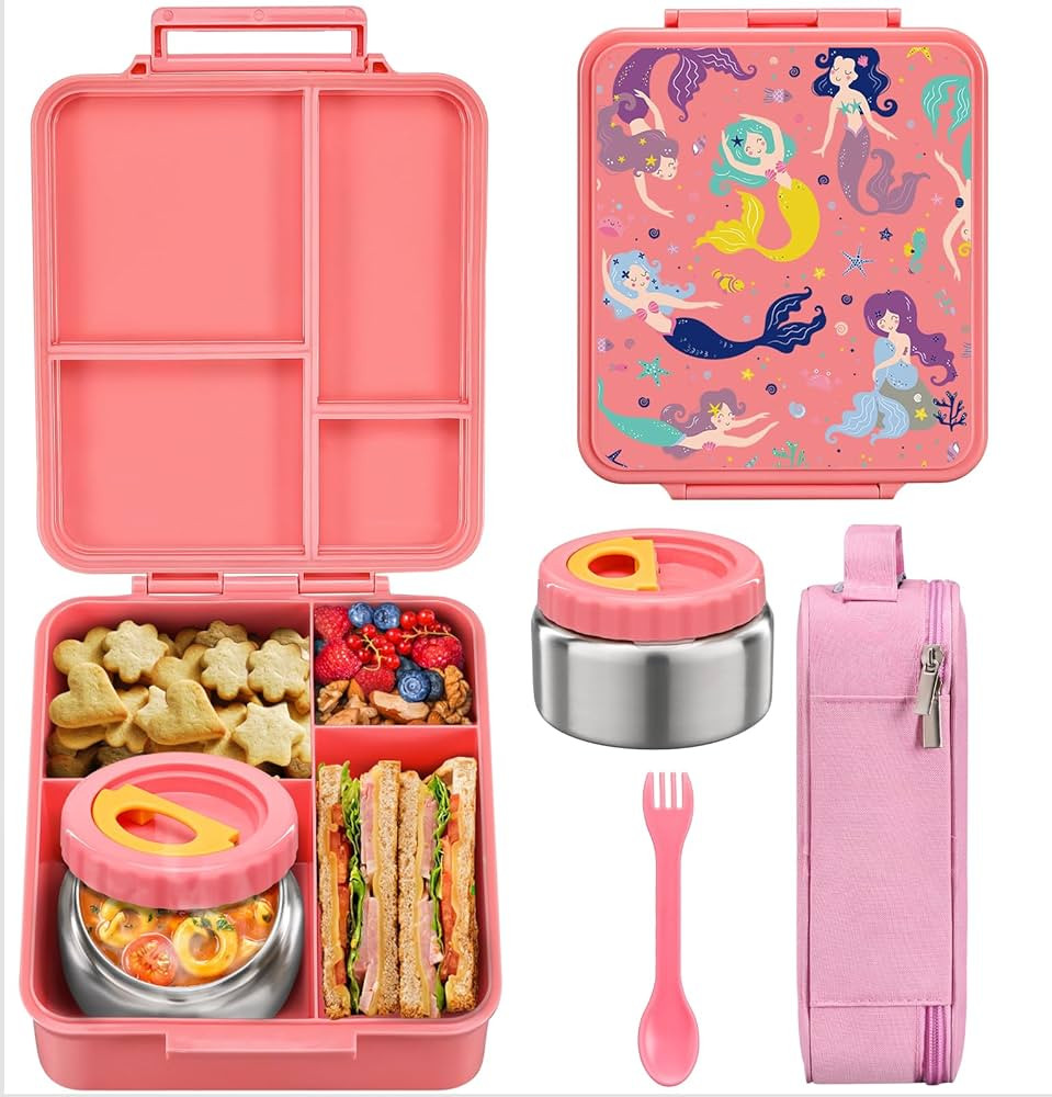 MAISON HUIS Bento Lunch Box for Kids With 8oz Soup Thermo, Leakproof Lunch Compartment Containers... | Amazon (US)