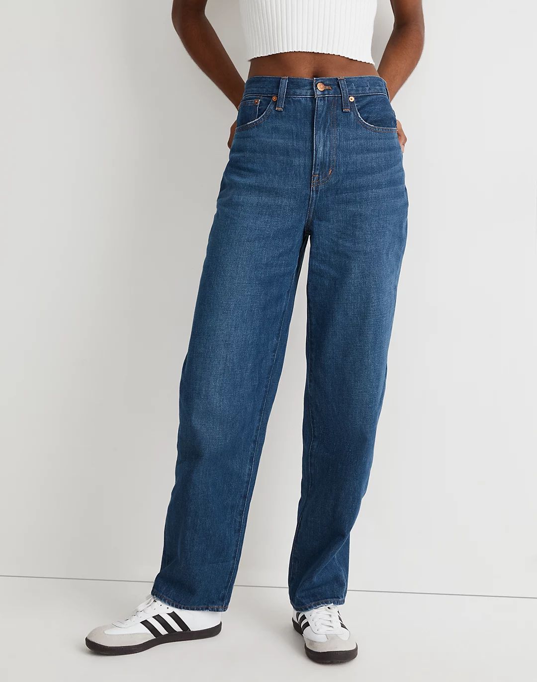 Baggy Straight Jeans in Dark Worn Indigo Wash | Madewell