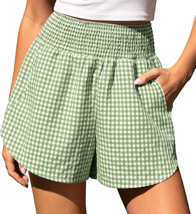 TARSE Womens Gingham Lounge Shorts High Waisted Summer Pajama Beach Casual Loose Fit Summer Short... | Amazon (US)