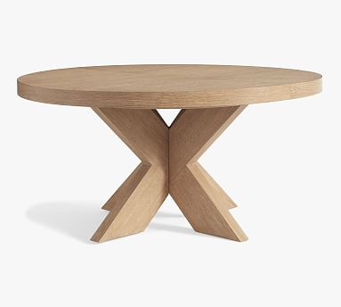 Modern Farmhouse Round Pedestal Extendable Dining Table (60"-78") | Pottery Barn (US)
