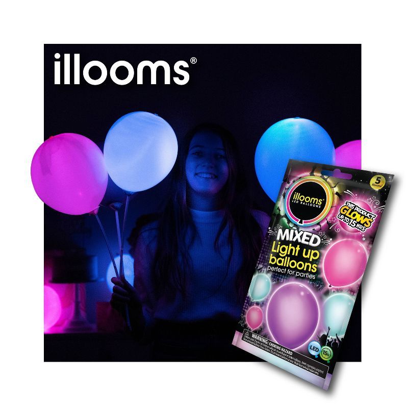 5ct illooms LED Light Up Mixed Solid Balloon | Target