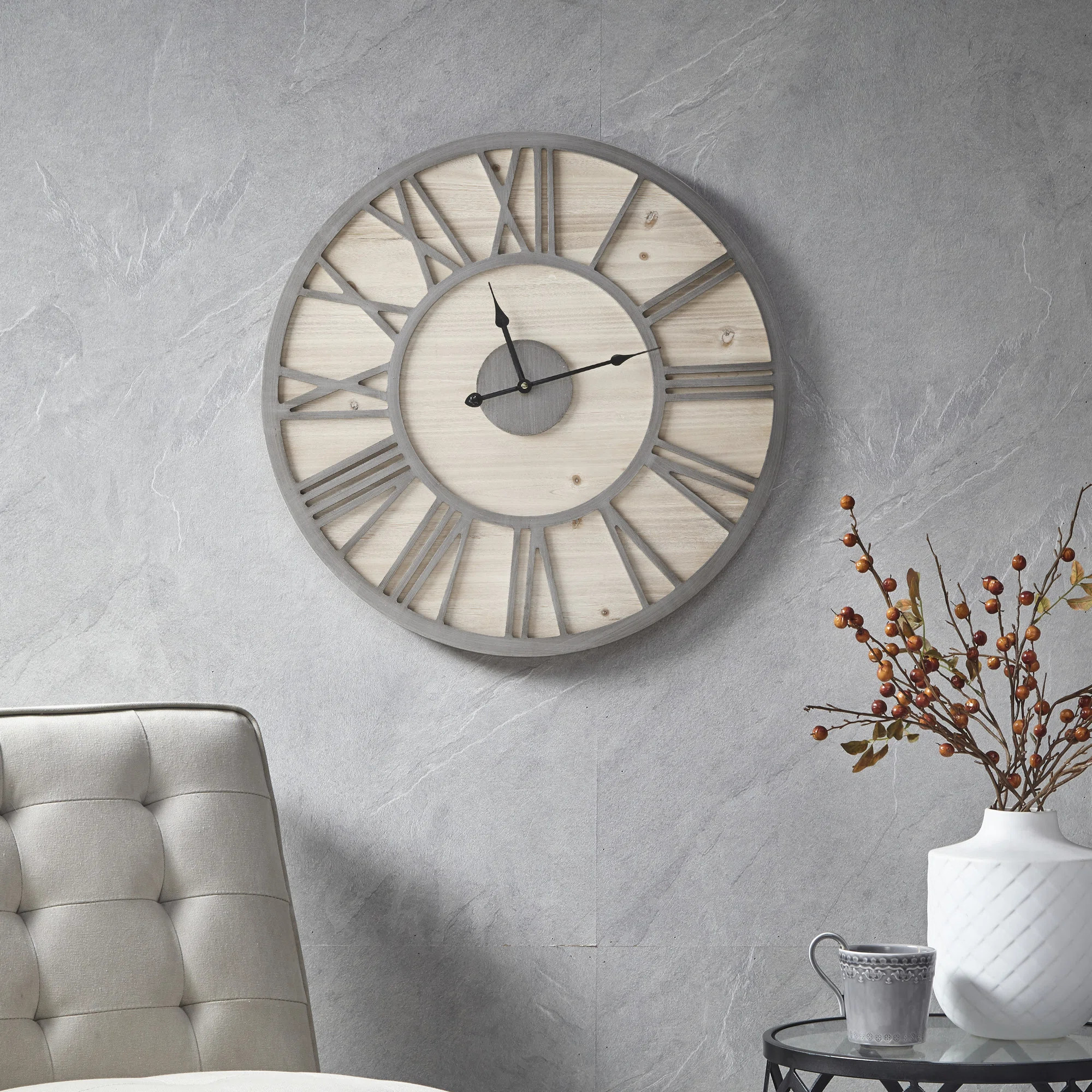 Oversized Lothair 23.6" Wood Wall Clock | Wayfair North America