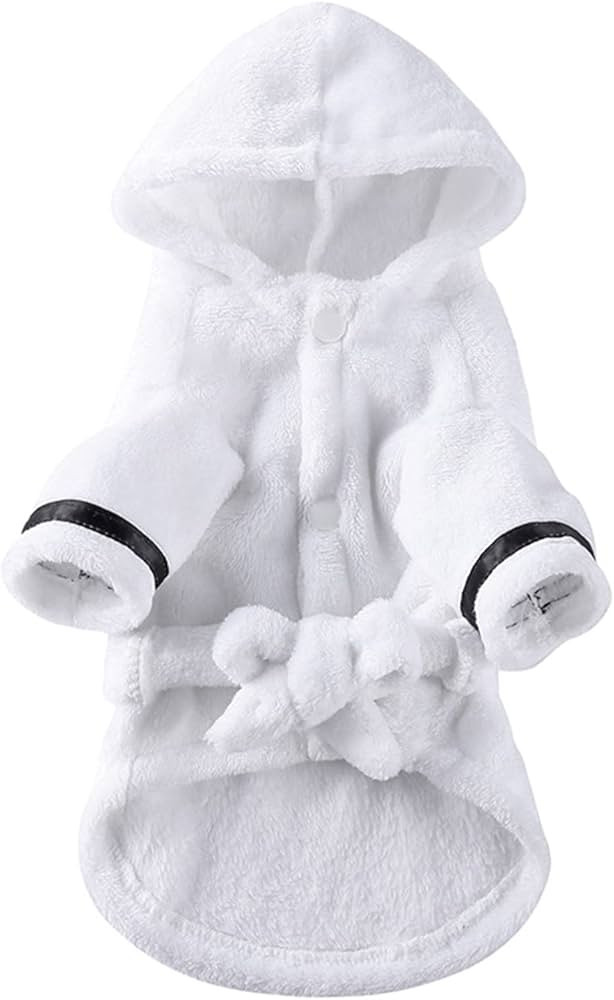 Petyoung Pet Bathrobe Dog Pajama Thickened Hooded Bathrobe Quick Drying and Super Absorbent Dog B... | Amazon (US)