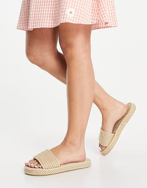 Pull&Bear woven mule in neutral | ASOS (Global)