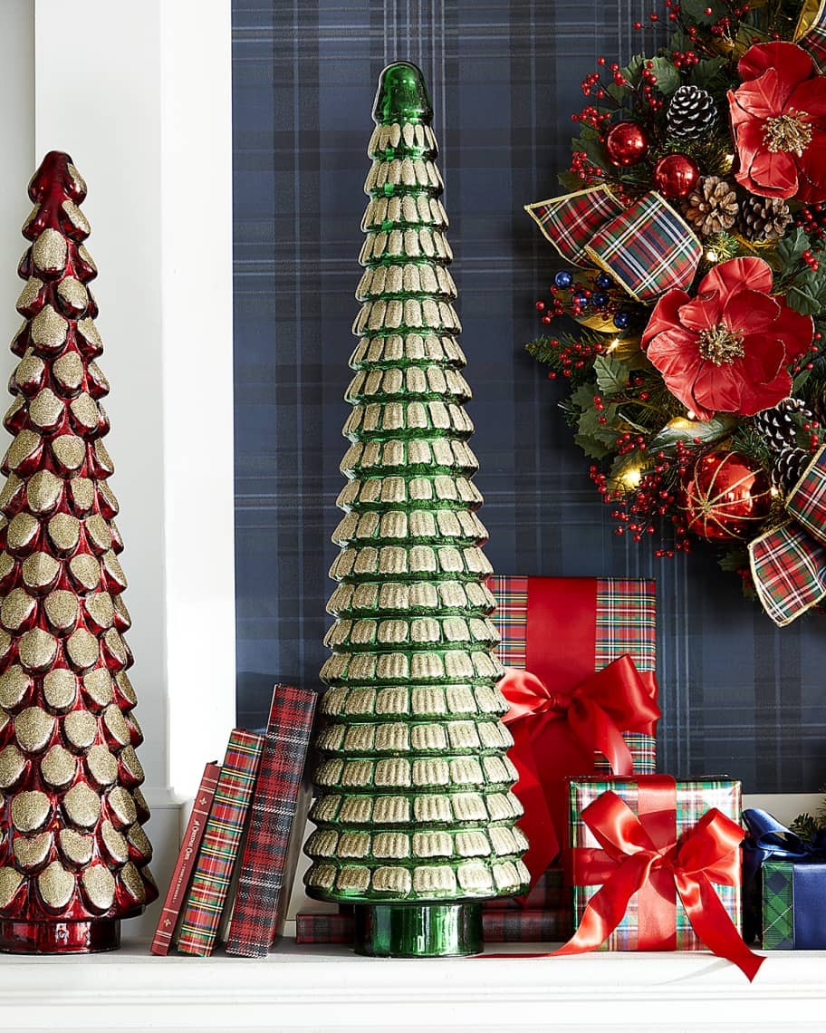 Neiman Marcus Glittery Mercury Glass Christmas Tree Accent | Horchow