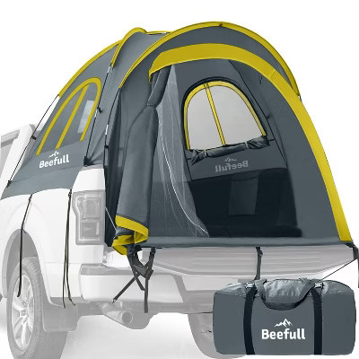 Waterproof Truck Bed Tent for 5.5-6.0ft Beds - Spacious 2-Person Double Layer Camping Tent with Rainfly, Yellow & Gray | Target
