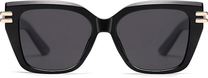 AMOMOMA Oversized Square Cat Eye Sunglasses for Women Trendy 70s Polarized Sun Glasses AM6635 | Amazon (US)