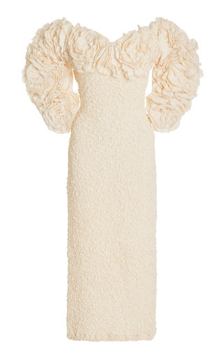 Luna Off-The-Shoulder Textured-Cotton Midi Dress | Moda Operandi (Global)