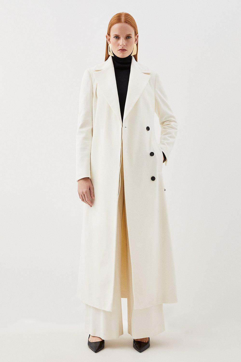 Italian Wool Blend Belted Midi Coat | Karen Millen UK + IE + DE + NL