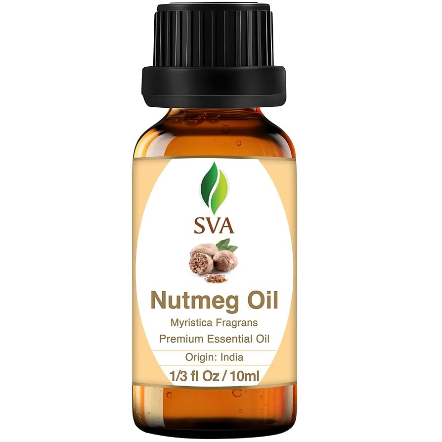 SVA Nutmeg Essential Oil – 1/3 Fl Oz – 100% Natural Nutmeg Oil - for Diffuser, Hair Care, Fac... | Amazon (US)