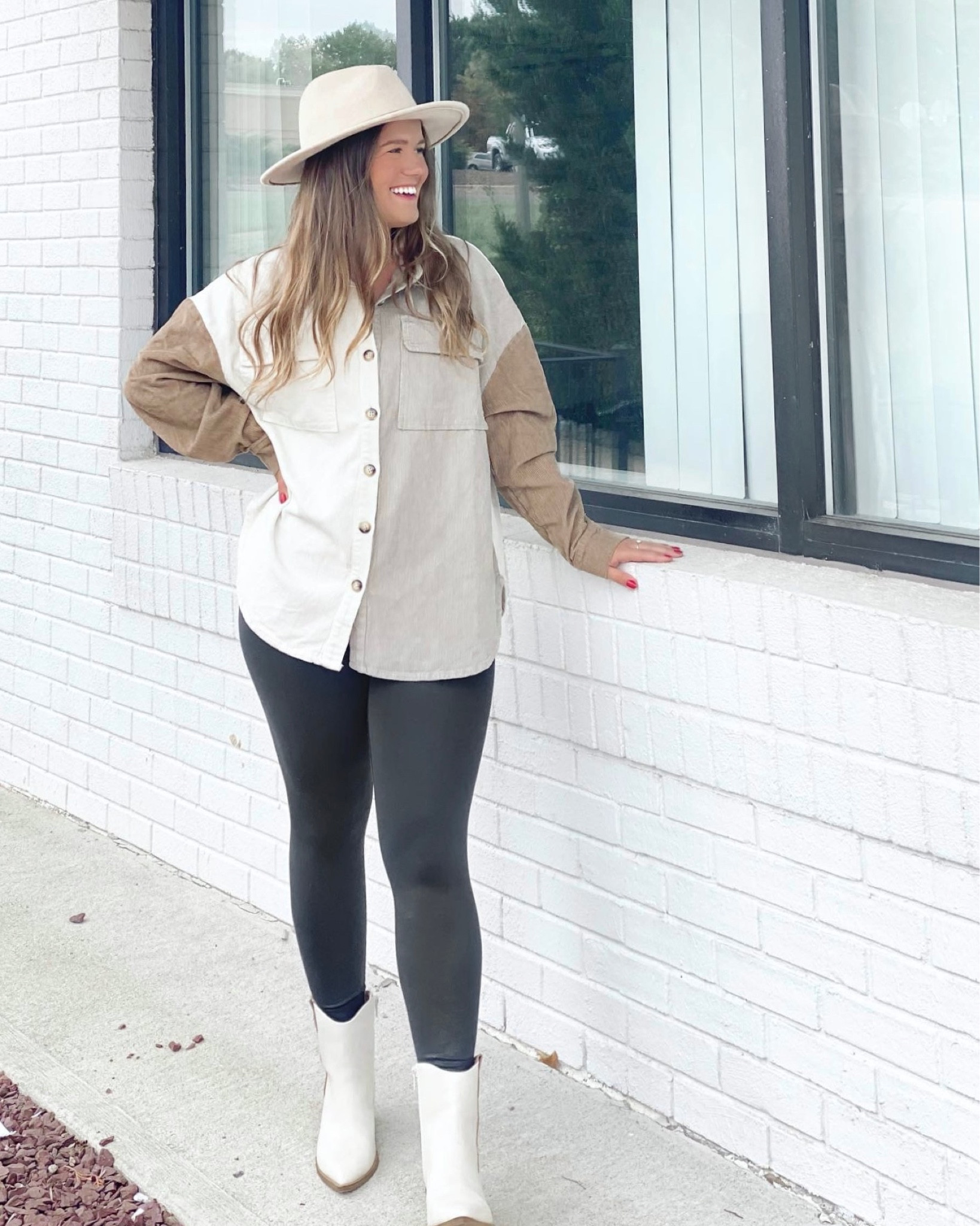 colorblock corded shirt: small
leggings: small petite
boots: 5

#LTKunder100 #LTKSeasonal #LTKstyletip