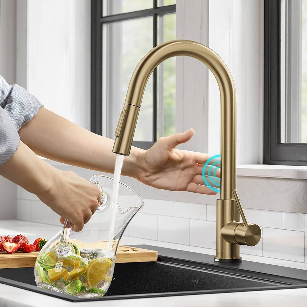 Kraus KTF-3104BG Oletto Contemporary Single-Handle Touch Kitchen Sink Faucet with Pull Down Sp... | Amazon (US)