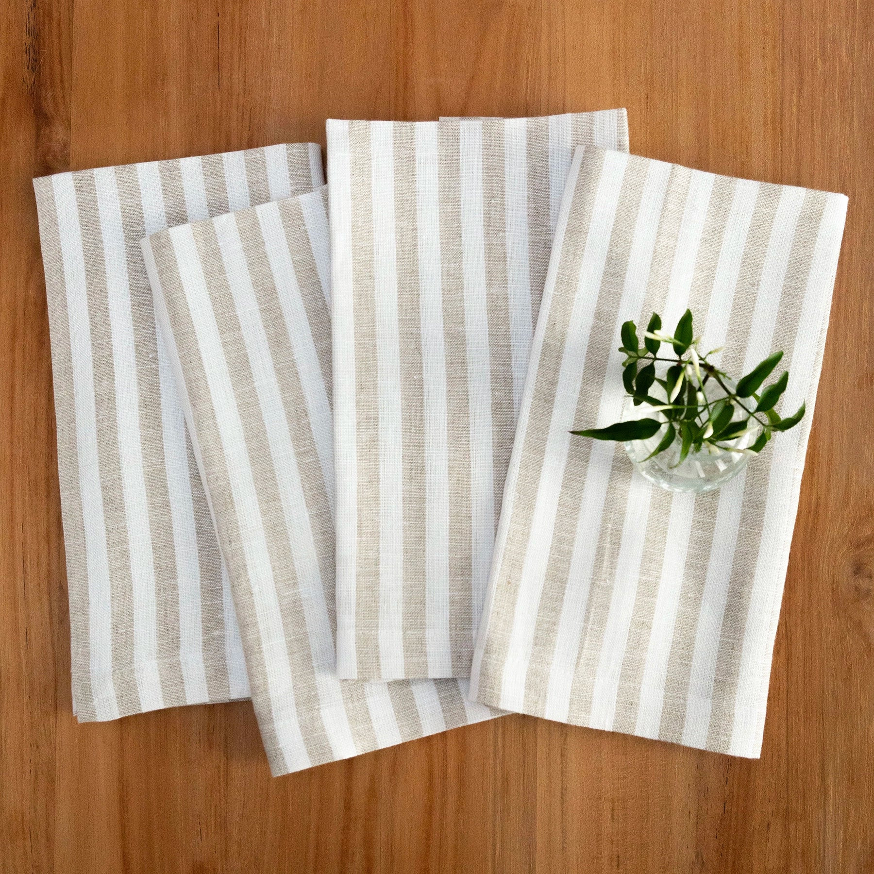 Amalfi Stripe Linen Napkins, Set of 4 | Solino Home