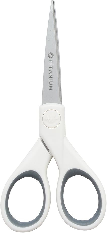 Westcott 16376 Crafting Scissors, 5-Inch Titanium Micro-Tip Scissors, White/Gray | Amazon (US)