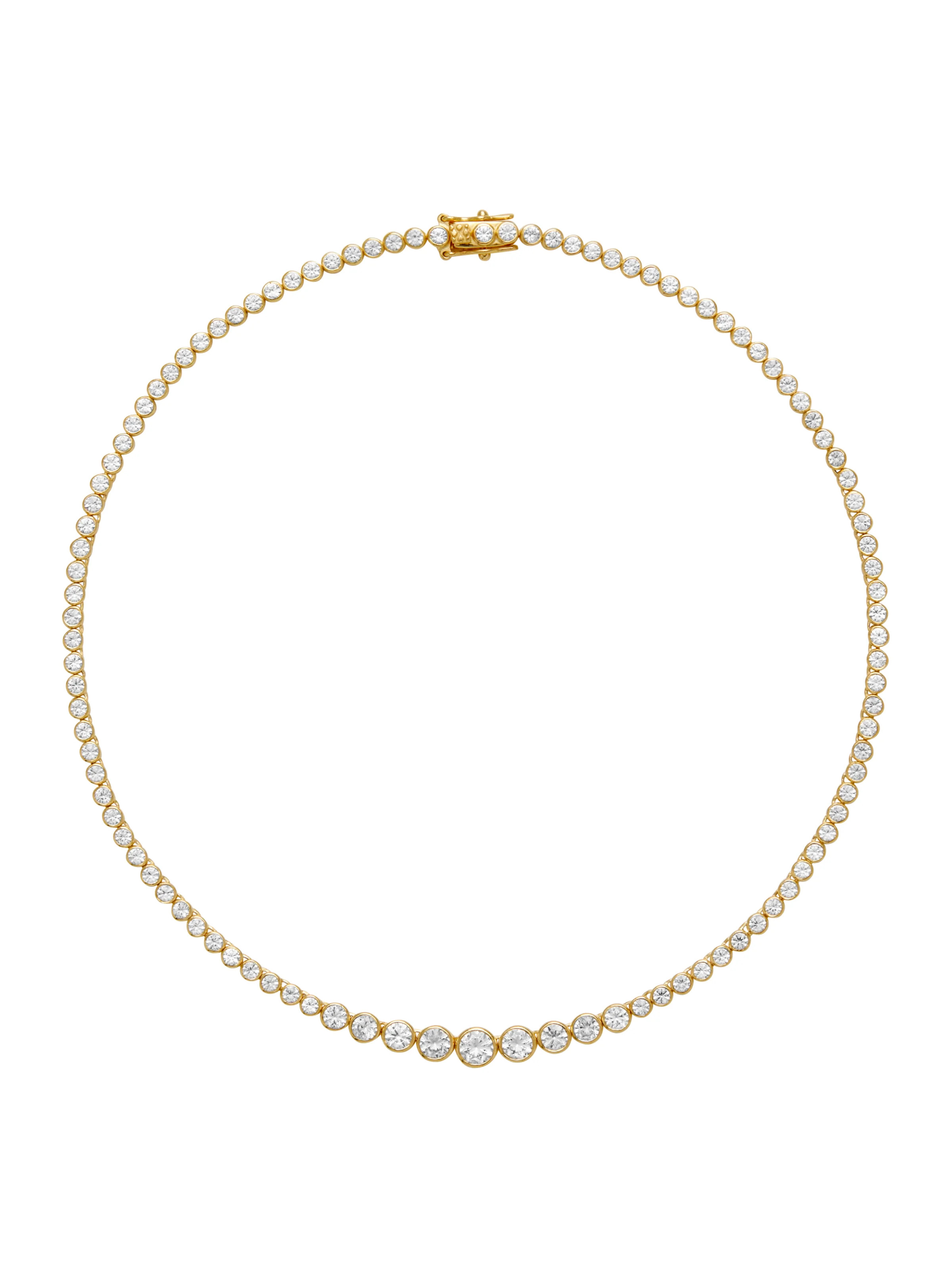 JAMES GRADUATED BEZEL RIVIÈRE NECKLACE IN LAB WHITE SAPPHIRE | Dorsey