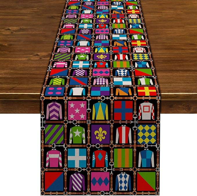 Kentucky Derby Table Runner Jockey Horse Racing Decoration Farmhouse Home Dining Room Kitchen Tab... | Amazon (US)