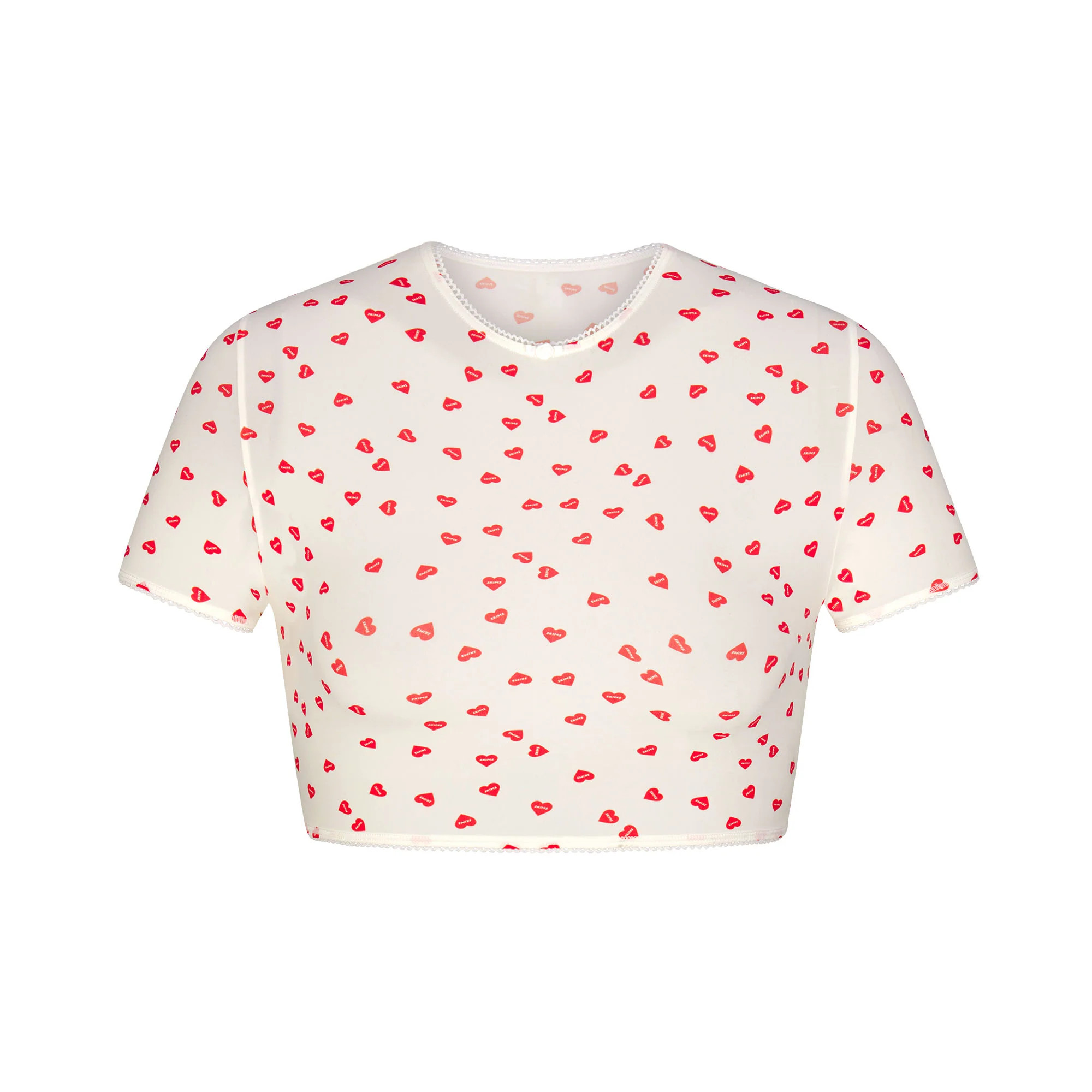 PICOT TRIM SUPER CROPPED T-SHIRT | SKIMS (US)