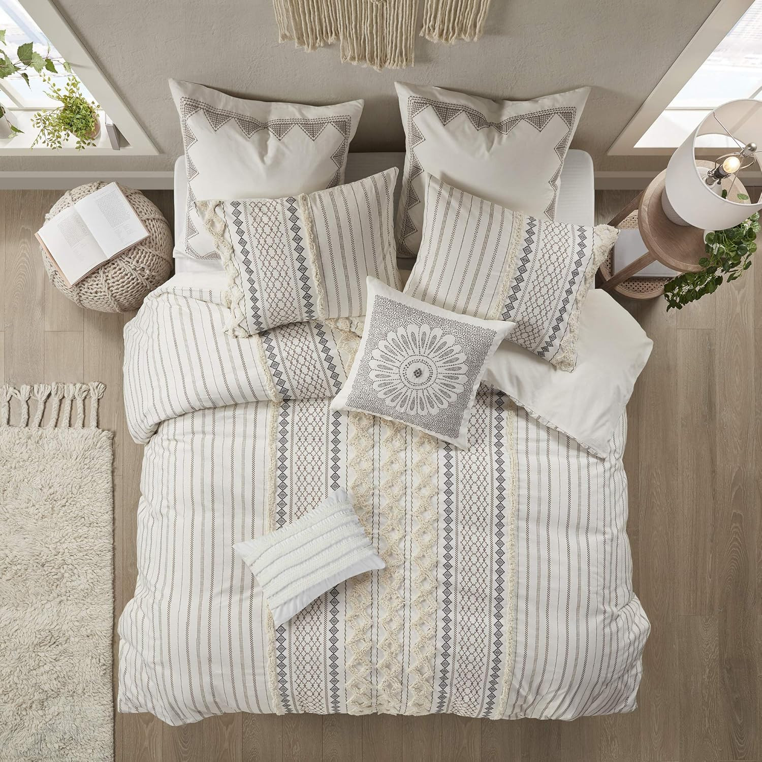 INK+IVY Imani 100% Cotton Comforter Mid Century Modern Design Chenille Tufted All Season Bedding ... | Amazon (US)